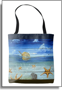 Fun Starfish Sky 2 Tone All Over Printed Tote Bag
